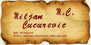 Miljan Cucurević vizit kartica